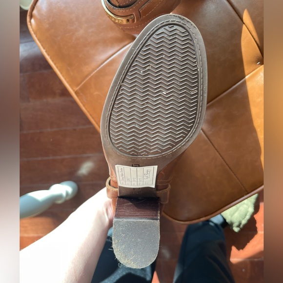 Tommy Hilfiger Ankle Boots Size 8.5 Brown Faux Leather Heel Booties - Picture 9 of 9